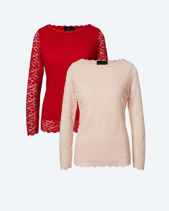 Spitzenshirt 2er-Set