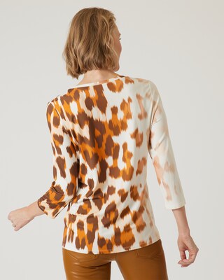 Shirt mit Allover-Print & Steinchen