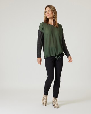 Shirt im Materialmix