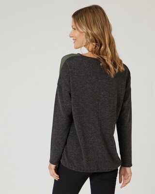 Shirt im Materialmix