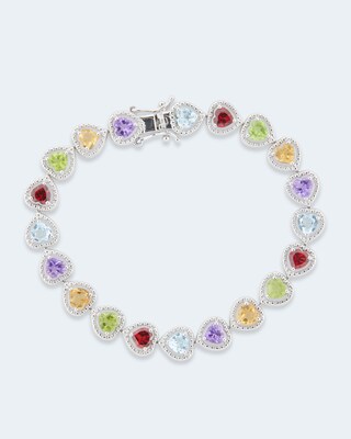 Herz-Armband mit Edelstein-Mix