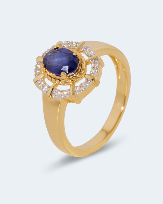 Ring mit Saphir und Zirkon