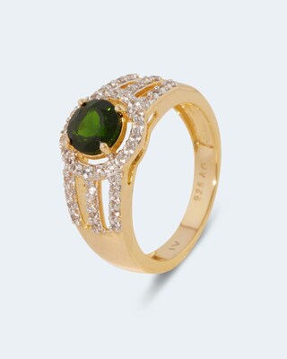 Ring mit Chromdiopsid & Zirkon