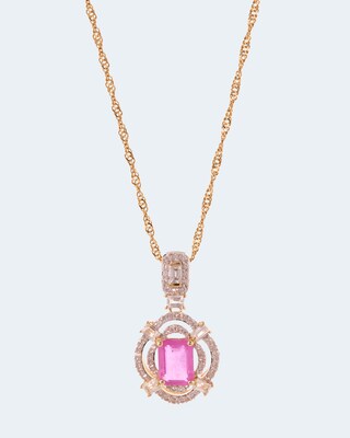 Anhänger mit Pink Saphir und Zirkon