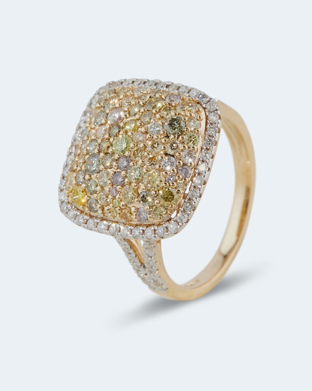 Goldring mit Brillanten und 1,704 Karat