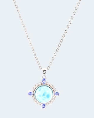 Anhänger mit Larimar, Tansanit und Topas