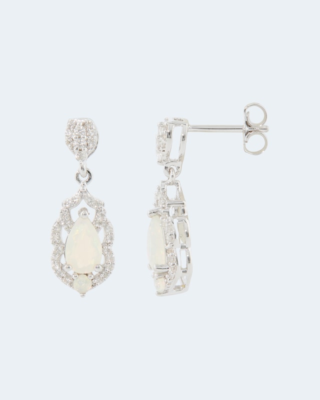 Ohrhänger mit Opal und Zirkon