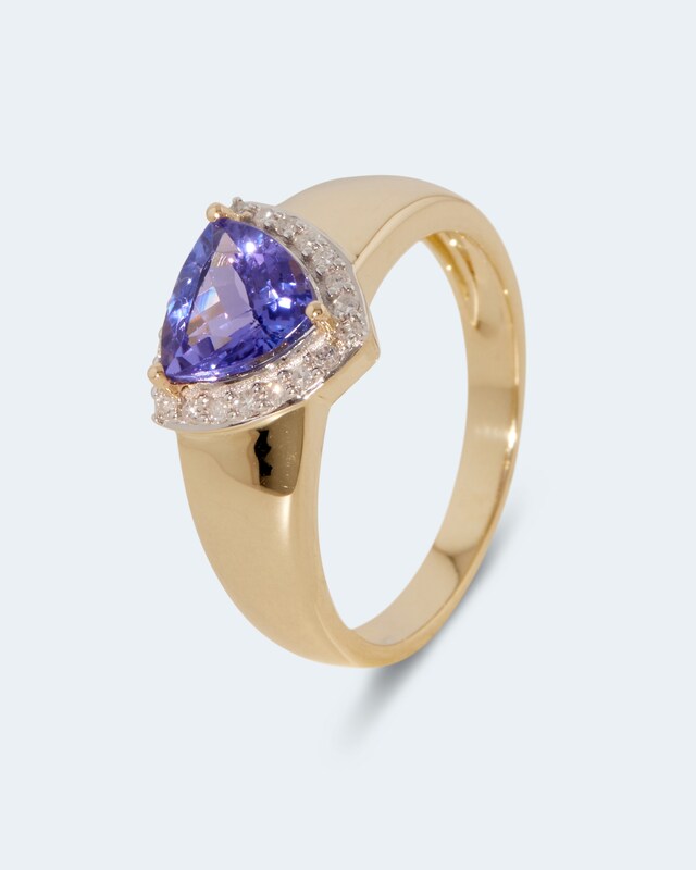 Ring mit Tansanit AAAA & Diamanten
