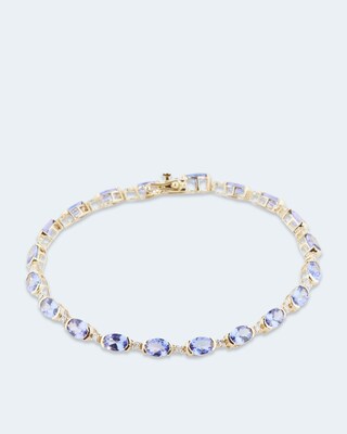 Armband mit Tansanit AAA und Diamant