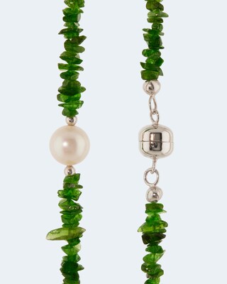 Collier mit Perle und Chromdiopsid