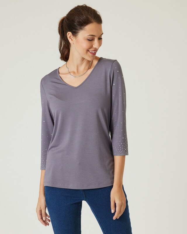 Shirt mit Strass-Steinchen