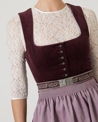Dirndl aus Samt mit Rüschensaum
