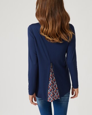 Midi-Shirt mit Webstoff-Einsatz