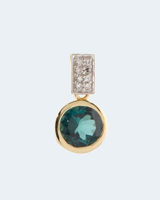 Anhänger mit Indigolith und Diamanten