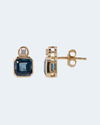 Ohrstecker mit Blautopas & Brillanten 2,39ct