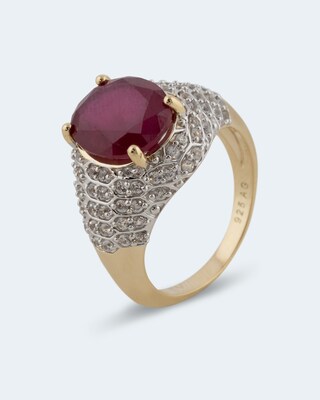Ring mit Rubin und Zirkon