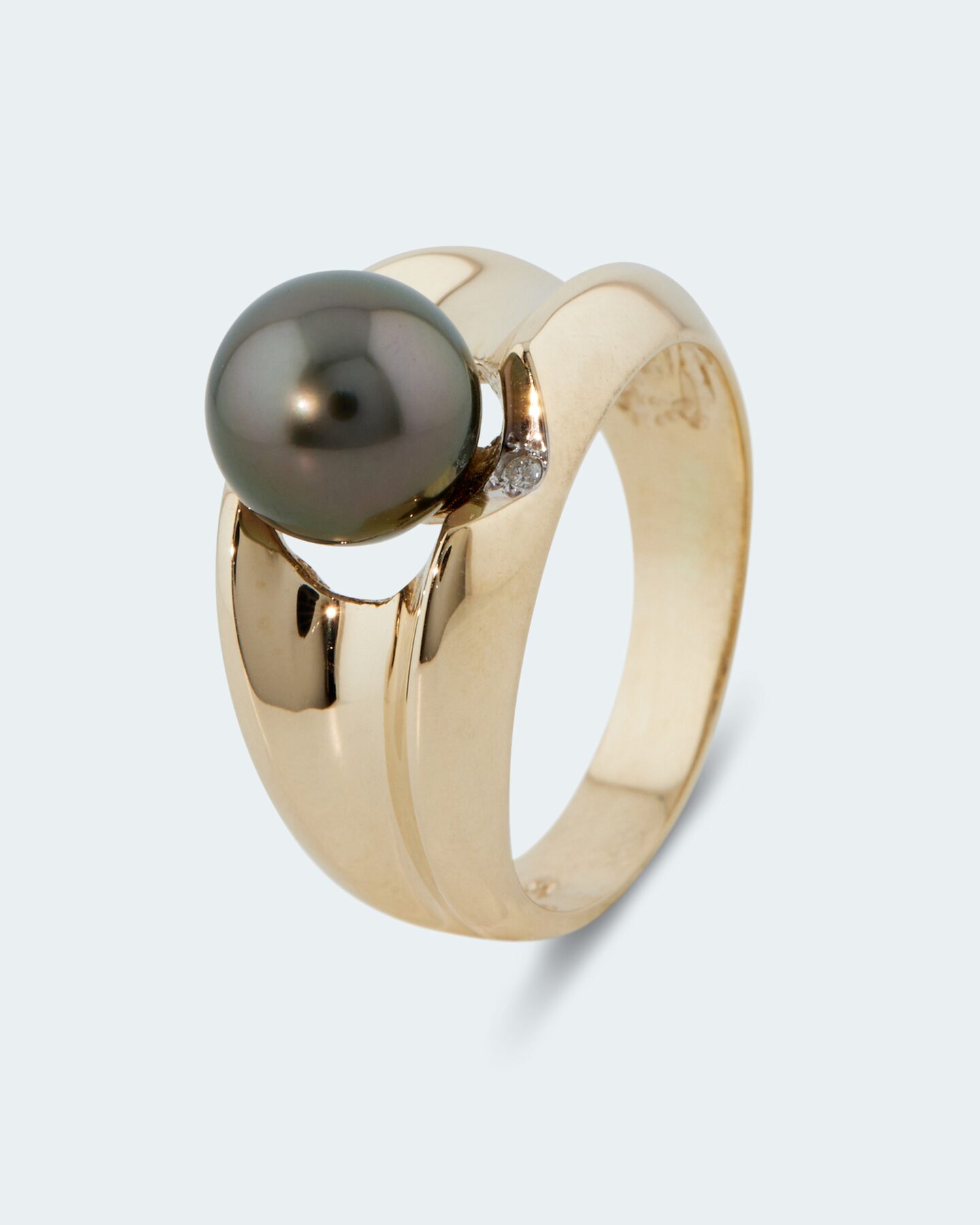 Produktabbildung für Ring mit Tahitiperle 8mm & Diamanten 0,02 ct