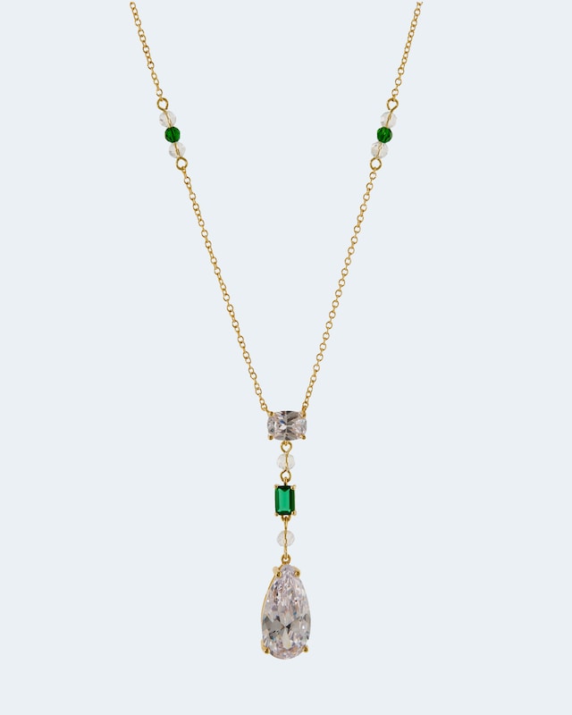 Collier mit Zirkonia und Glassteinen