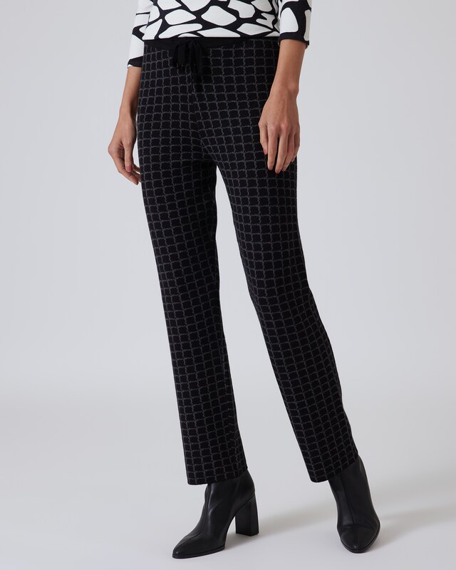 Strickhose mit Karojacquard