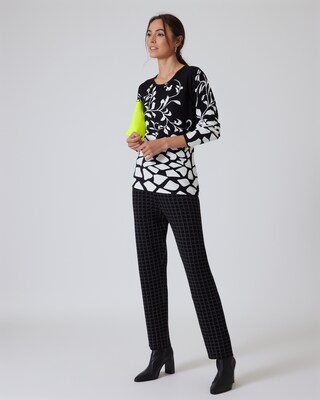 Strickhose mit Karojacquard