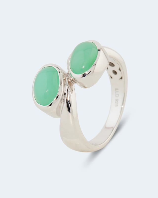 Ring mit Chrysopras, Kyanit oder Mondstein