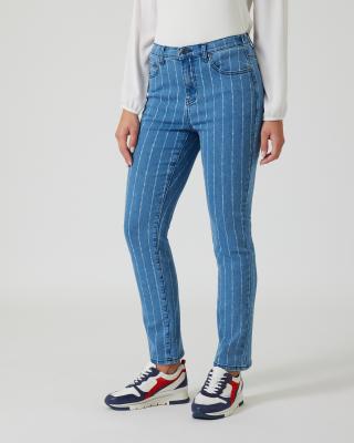 Jeans mit Streifendruck