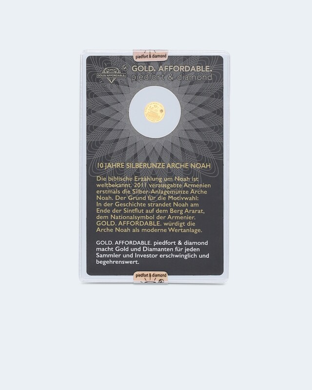 Goldmünze Piedfort Diamond Arche Noah 2021