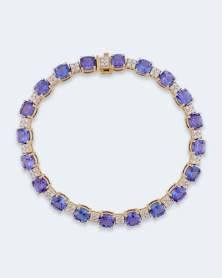 Armband mit Tansanit AAAA und Brillant