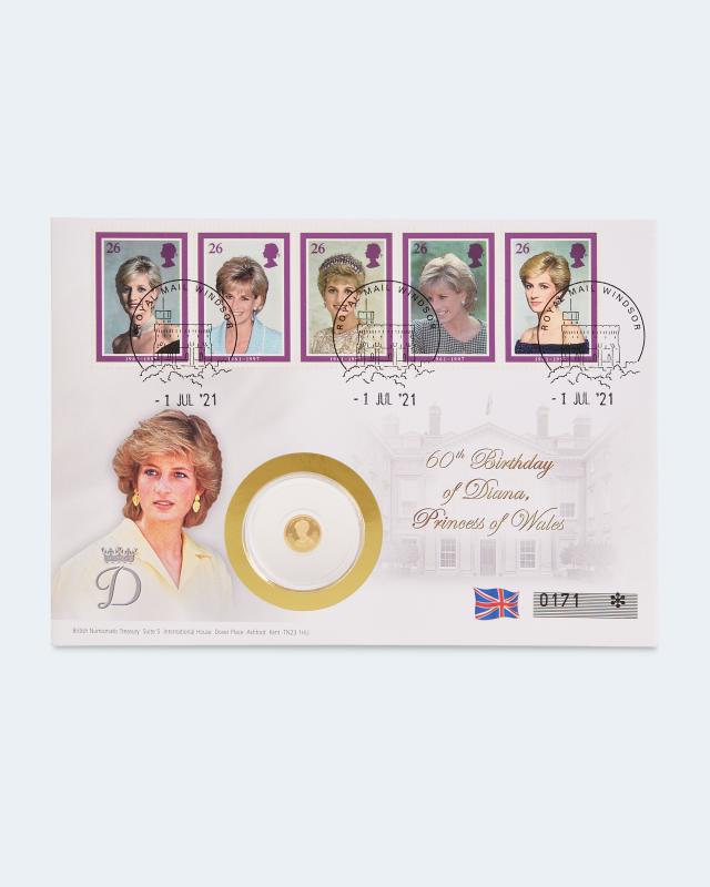 Gold-Münzbrief Lady Diana 60. Geburtstag