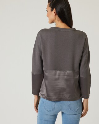Pullover mit Satineinsatz