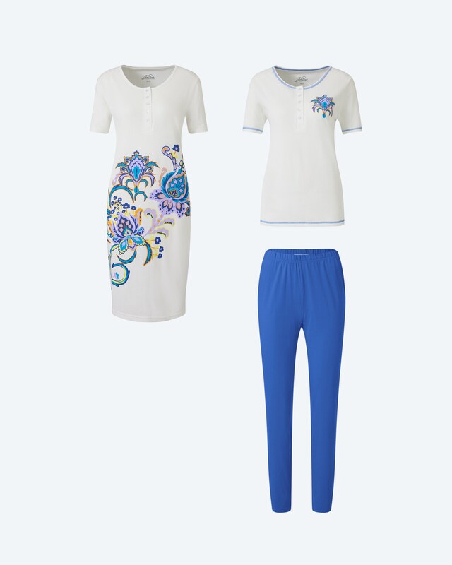 Pyjama & Nachthemd, 3tlg.
