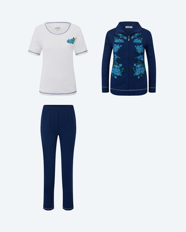 Hausanzug mit Shirt, 3tlg.