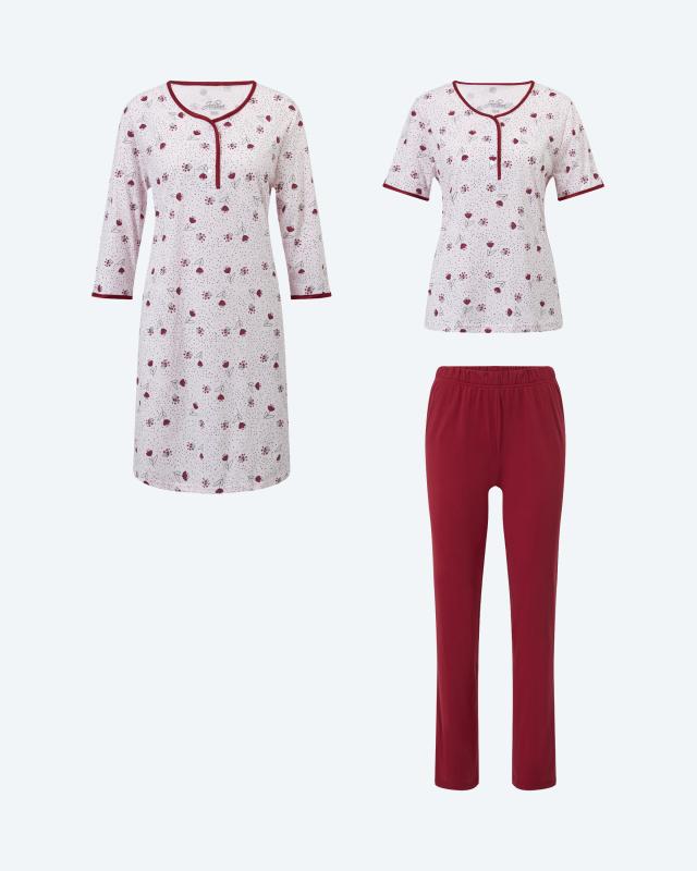 Set, 3tlg.: Pyjama + Nachthemd