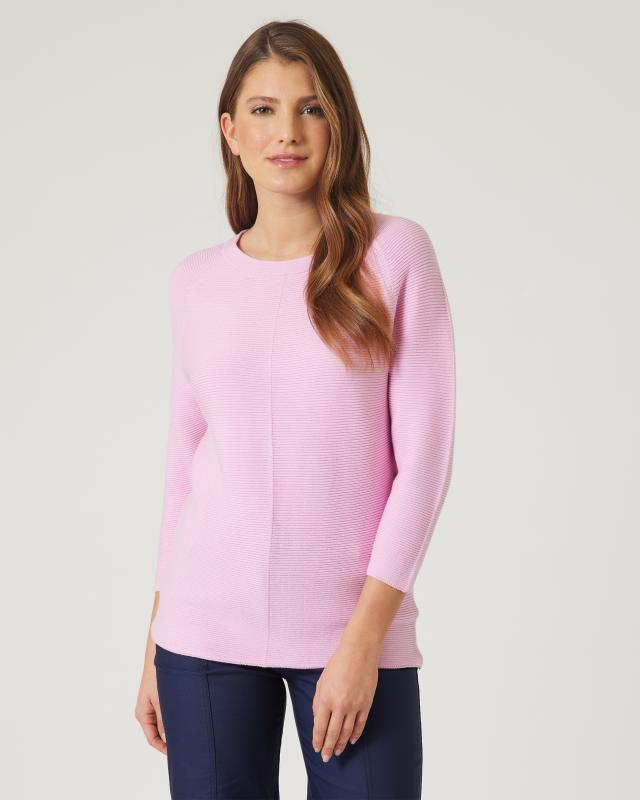 Feinstrick -Pullover gerippt aus Baumwolle