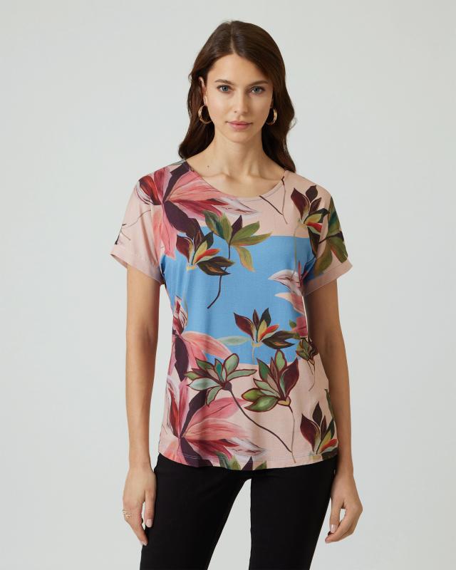 Shirt mit Blätter-Print