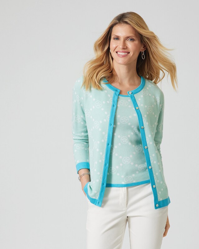 Twinset mit Logojacquard