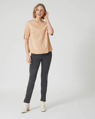 Shirt in Leder-Optik