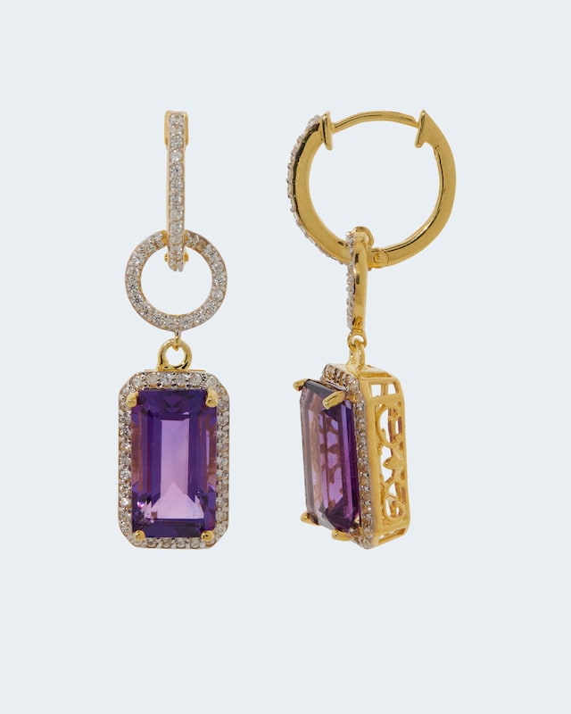 Ohrhänger mit Amethyst und Zirkon