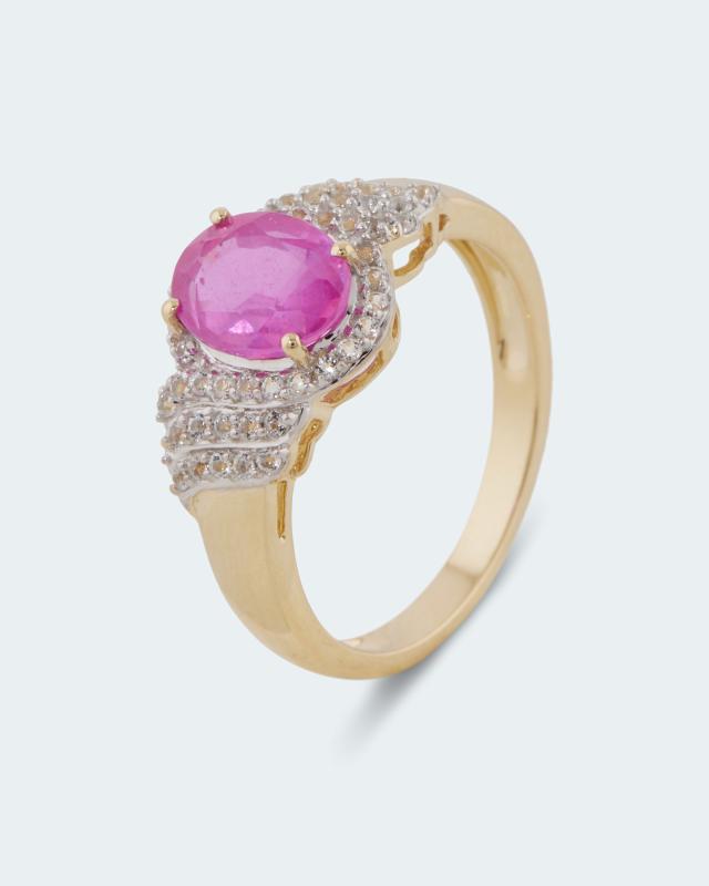 Produktabbildung für Ring mit Pink Saphir