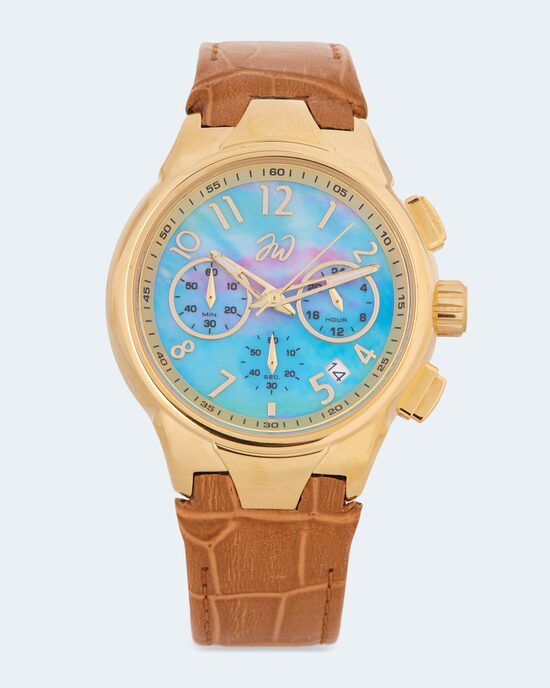 Produktabbildung für Damen-Chronograph mit Lederarmband