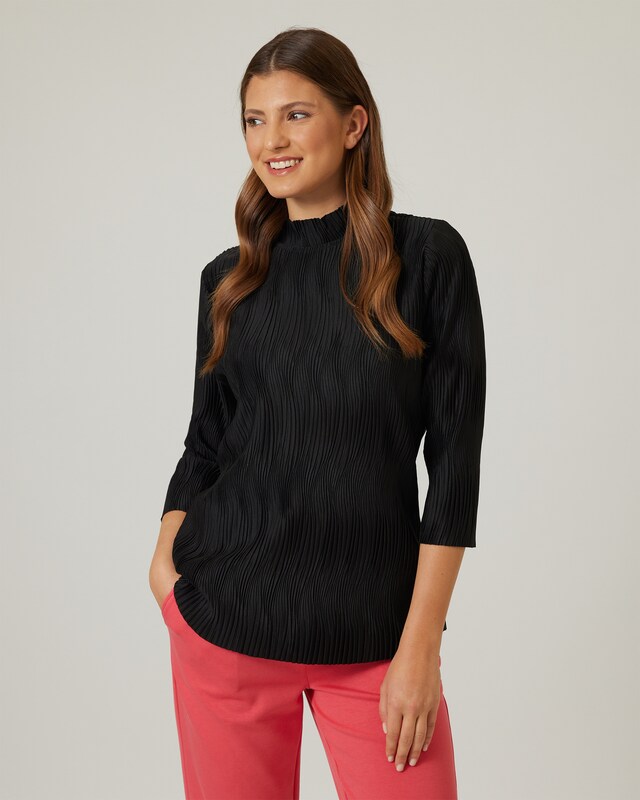 Judith Williams Bluse mit Stehkragen  Plissee