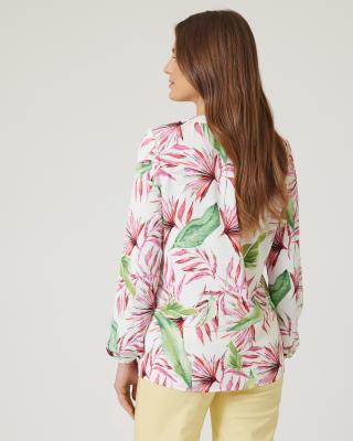 Tunika-Bluse mit Tropical-Print