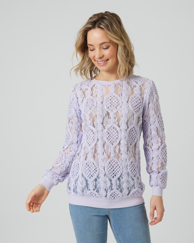 Pullover mit Mesh-Verzierung