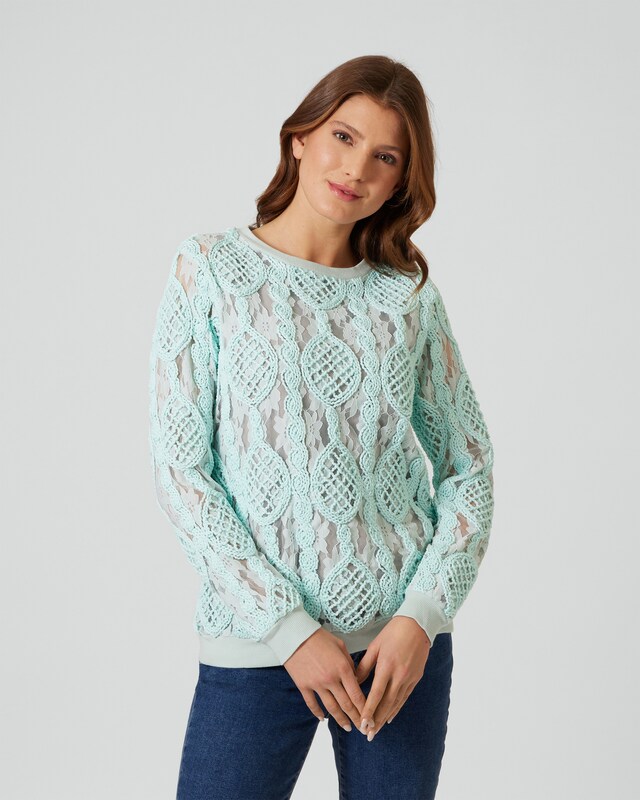 Pullover mit Mesh-Verzierung
