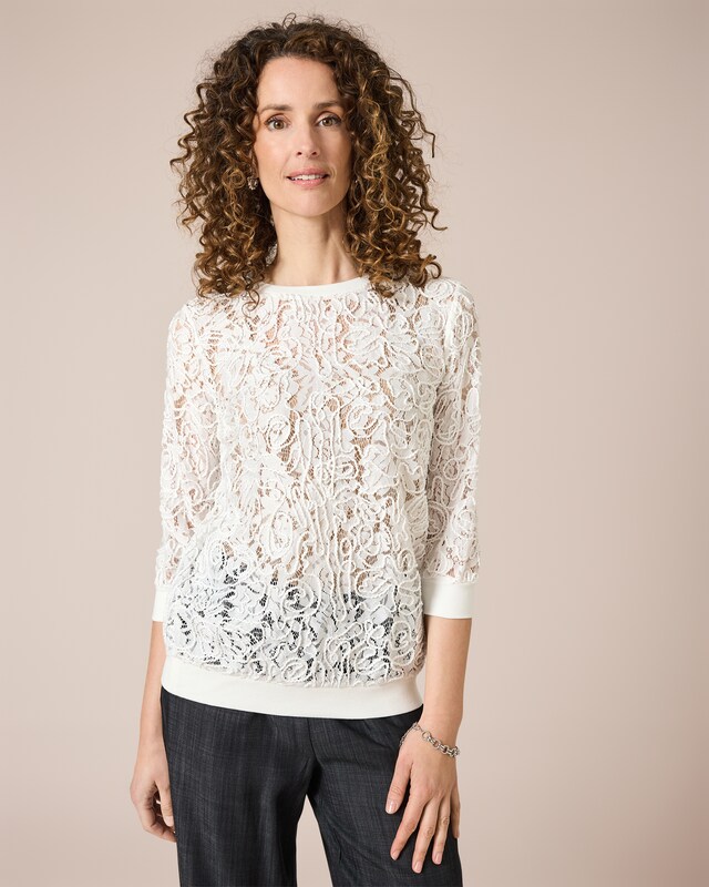 Pullover mit Mesh-Verzierung