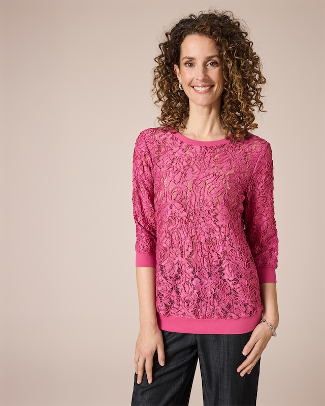 Pullover mit Mesh-Verzierung