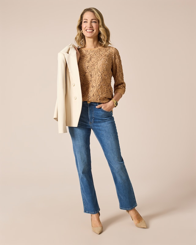 Pullover mit Mesh-Verzierung