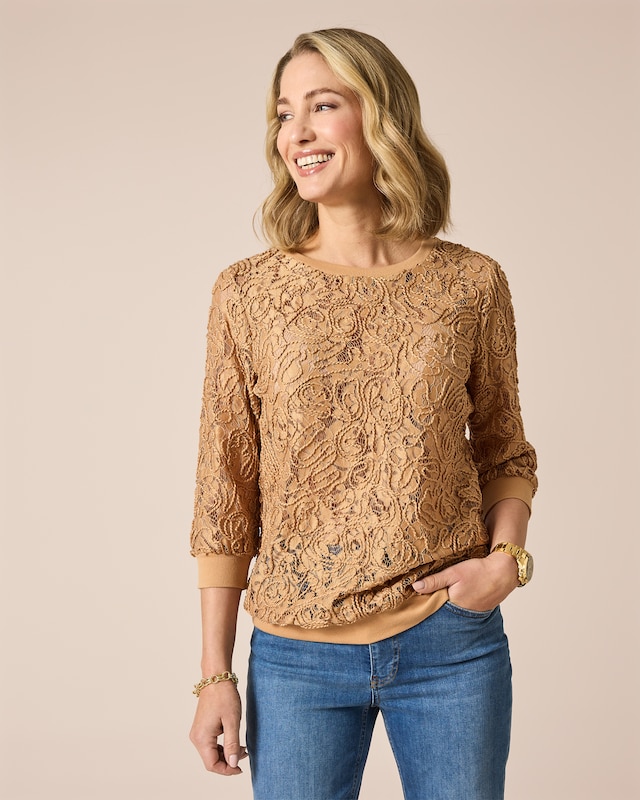 Pullover mit Mesh-Verzierung