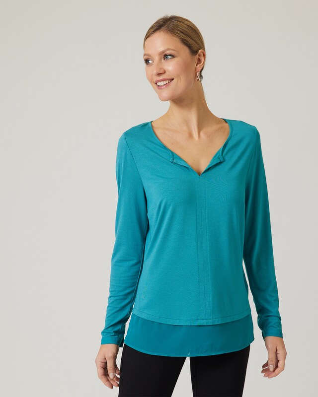 Shirt mit Chiffoneinsatz