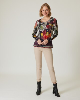 Shirt Animal-Blumen-Druck
